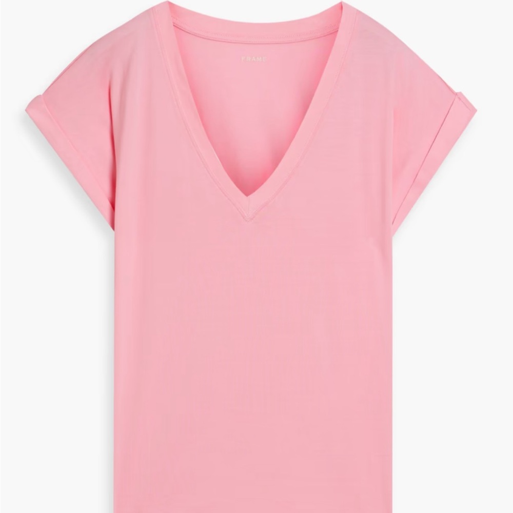 Frame Denim Women's Dusty Pink V-Neck Tee